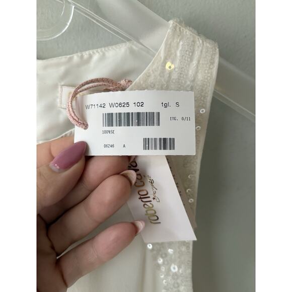 Roberto cavalli white sequins angels silk girls dress size 12 - Picture 6 of 16